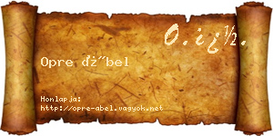 Opre Ábel névjegykártya