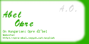 abel opre business card